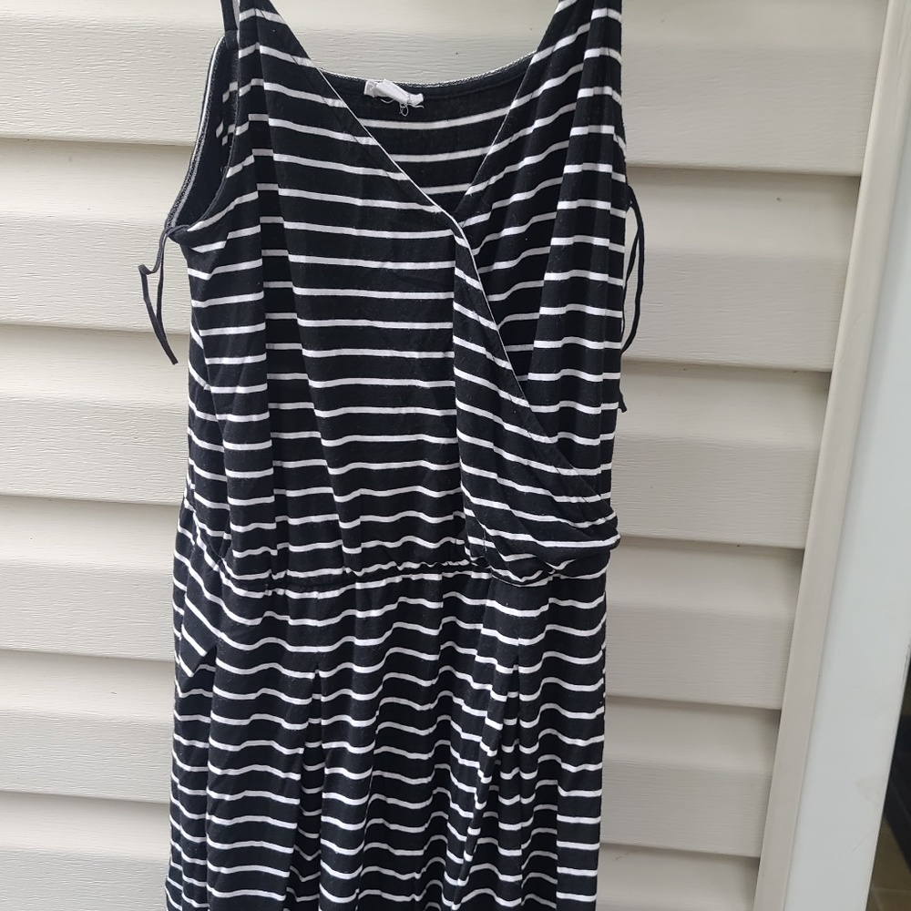 Garage Black/White Striped romper